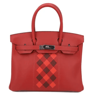 Tressage Birkin 30 Rouge De Coeur/Rouge H/Rouge Piment Swift & Epsom Palladium Hardware