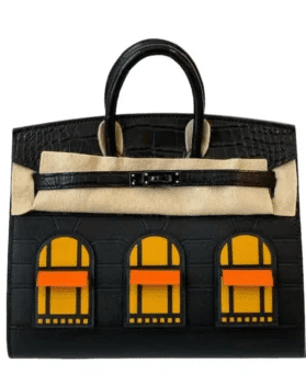 Birkin 20 So Black Shiny Niloticus Crocodile, Epsom & Box Calfskin Faubourg Midnight Black Hardware