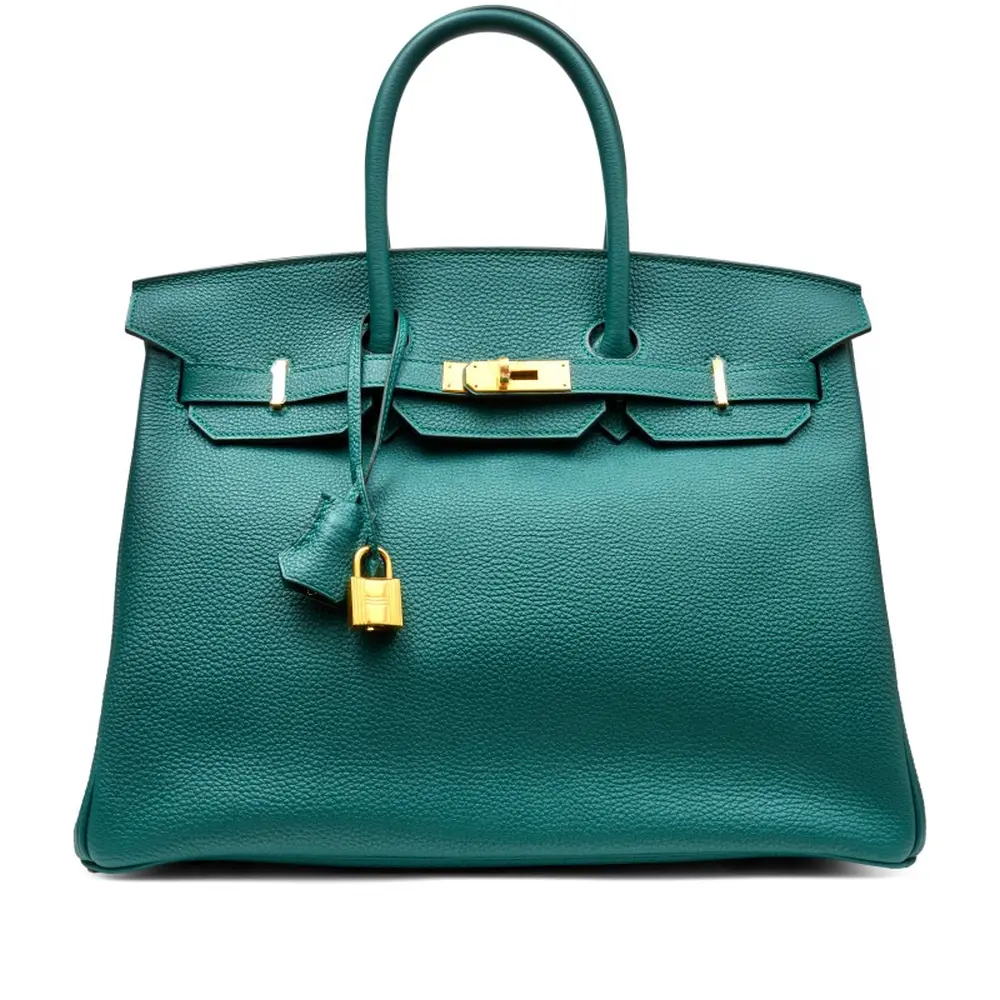 replica hermes bags Hermès 2017 Birkin 35 Malachite Togo Gold Hardware