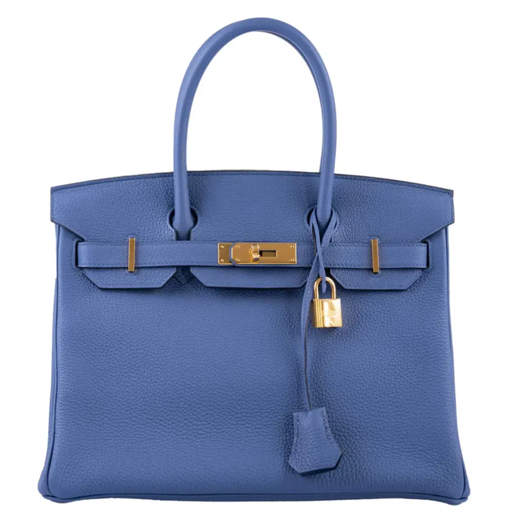 replica hermes bags Hermès 2018 Birkin 30 Blue Brighton Clemence Gold Hardware