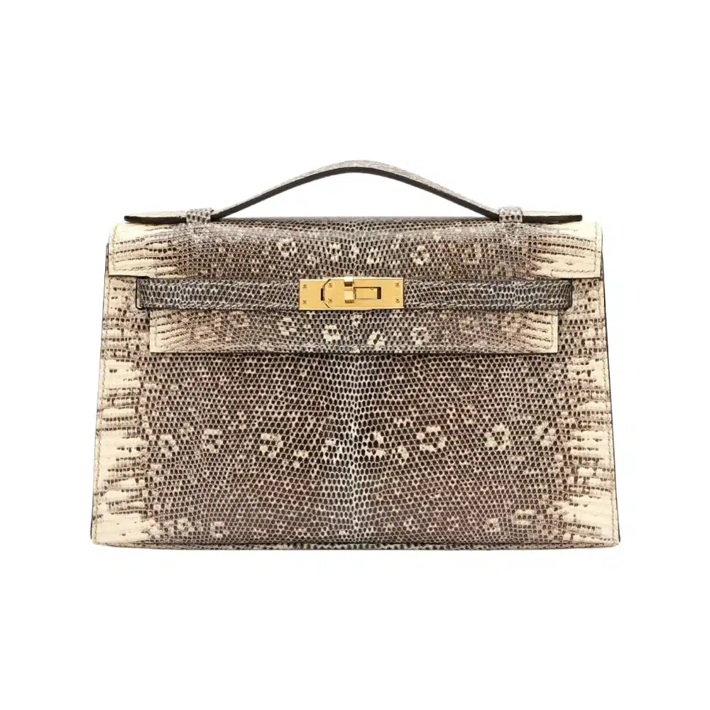 Hermès 2021 Kelly Pochette Ombre Salvator Lizard Gold Hardware Luxury bag lookalikes
