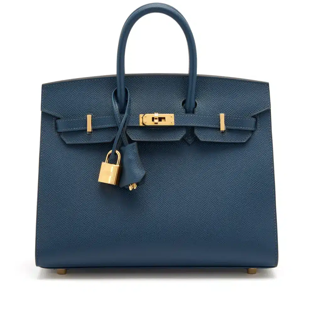 replica hermes bags Hermès 2024 Birkin 25 Bleu de Prusse Epsom Gold Hardware