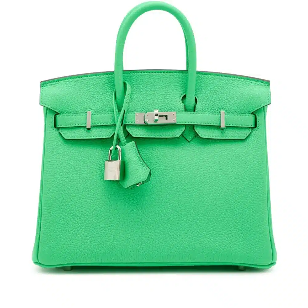 replica hermes bags Hermès 2024 Birkin 25 Vert Comics Togo Palladium Hardware