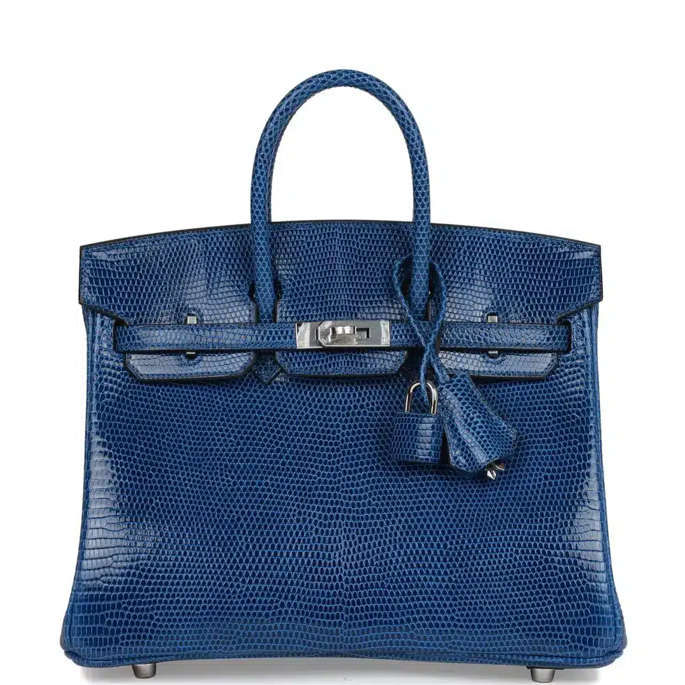 replica hermes bags Hermès Birkin 25 Bleu Saphir Lizard Palladium Hardware