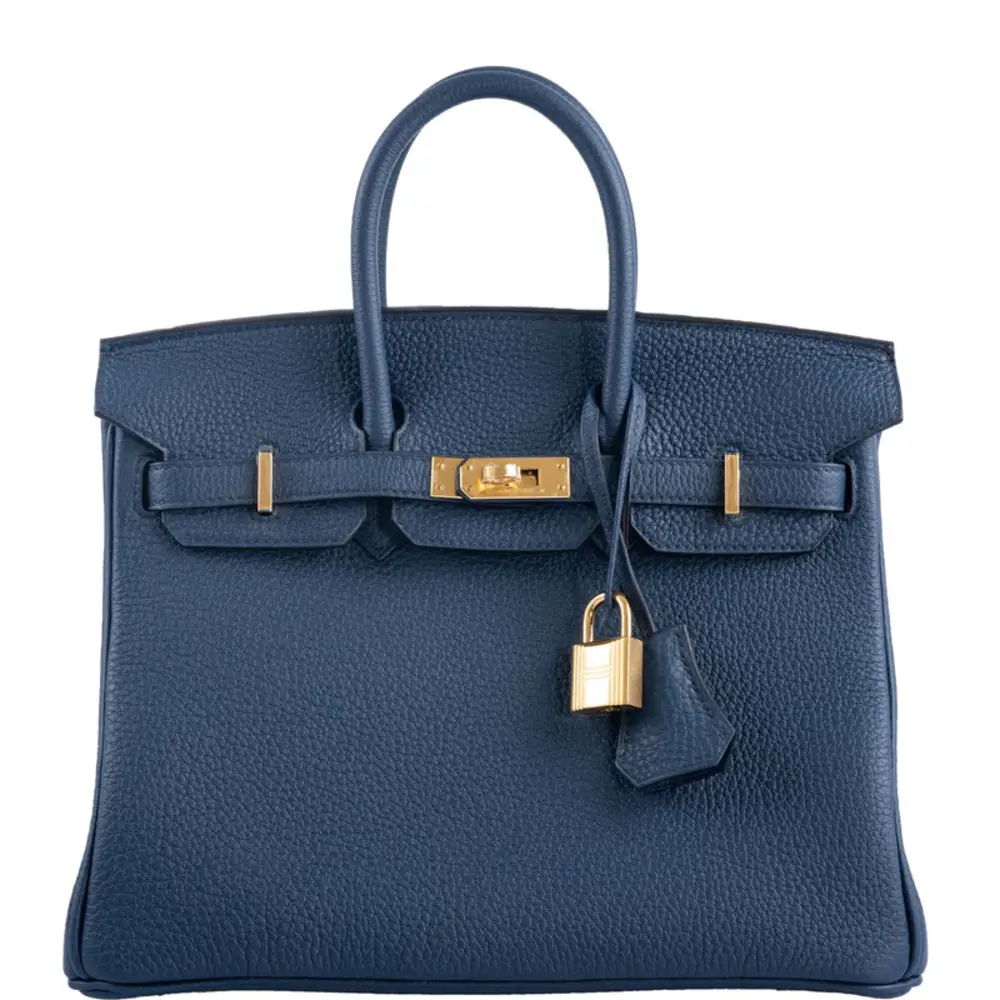 replica hermes bags Hermès Birkin 25 Bleu de Prusse Togo Gold Hardware