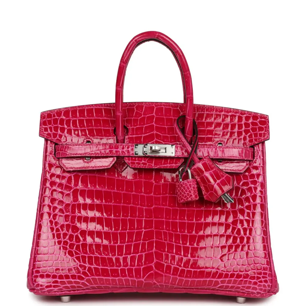 replica hermes bags Hermès Birkin 25 Rose Mexico Shiny Porosus Crocodile Palladium Hardware