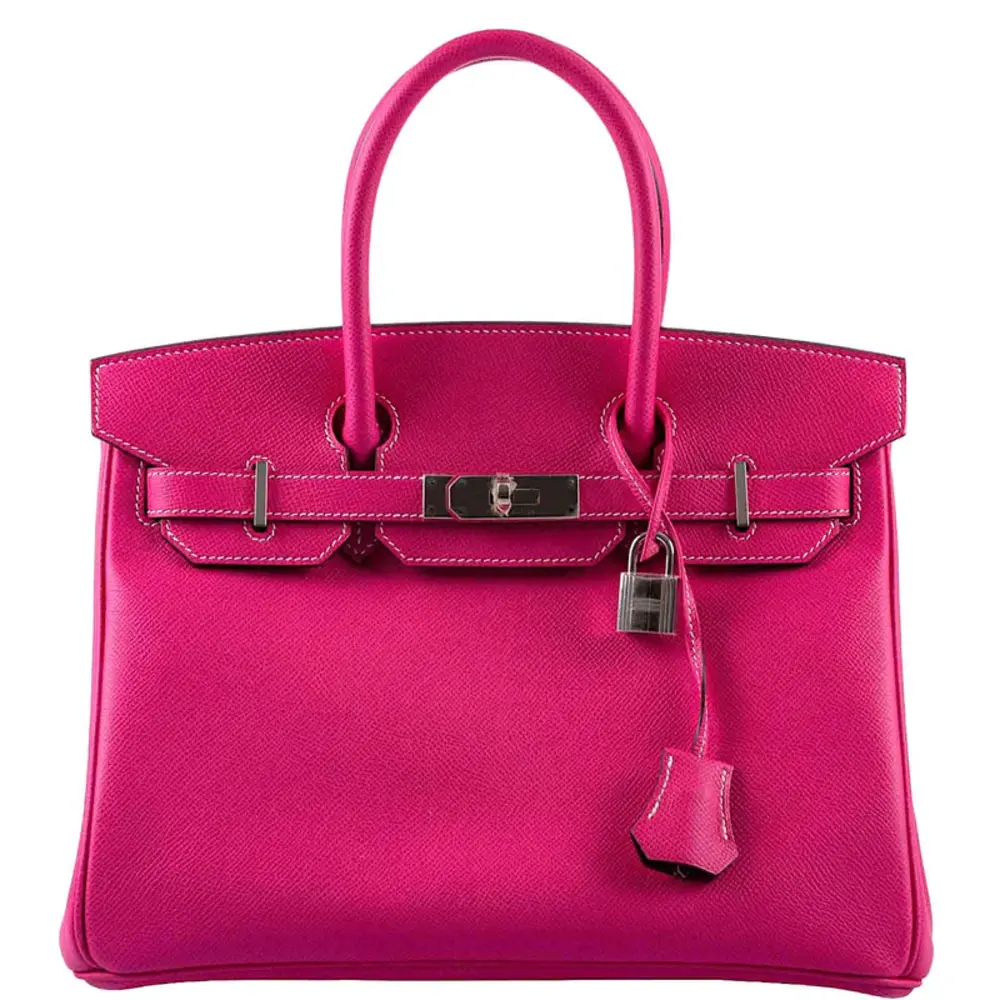 Hermès Birkin 30 Rose Tyrien and Rubis Epsom Palladium Hardware Replica Quality