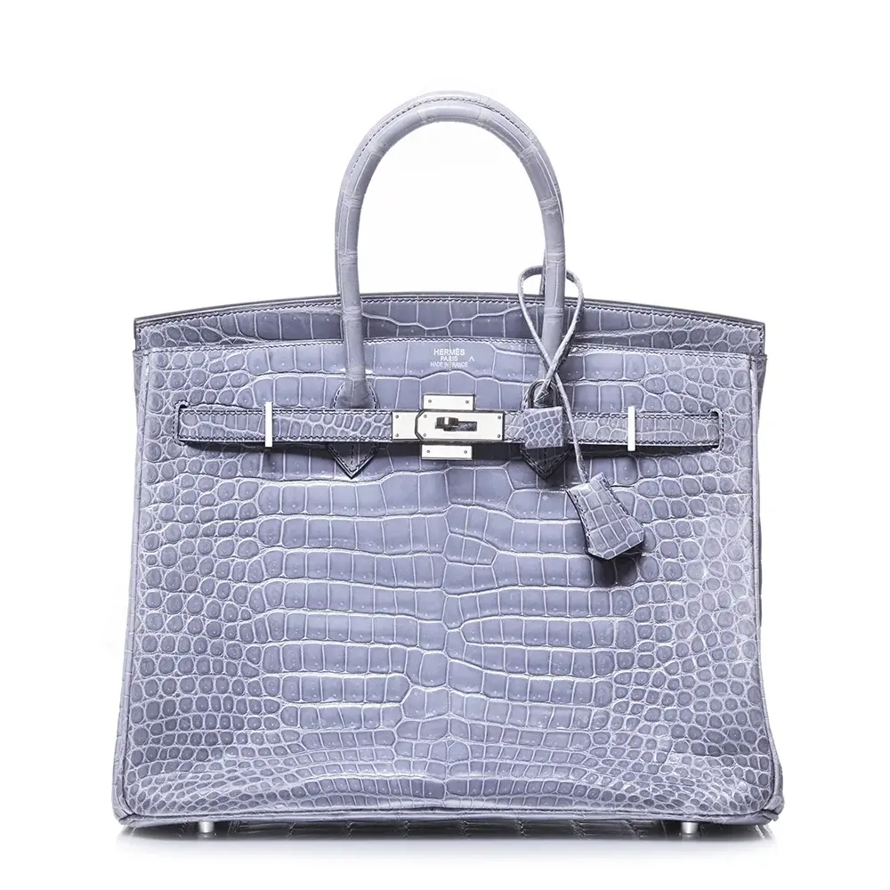 Hermès Birkin 35 Brighton Blue Matte Alligator Mississippiensis & Togo Palladium Hardware High-quality replica