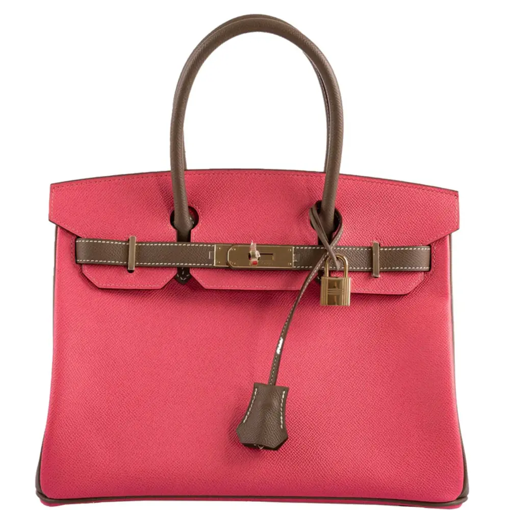 replica hermes bags Hermès HSS Rare Collectible 2017 Birkin 30 Rose Azalee & Etoupe Epsom Permabrass Hardware