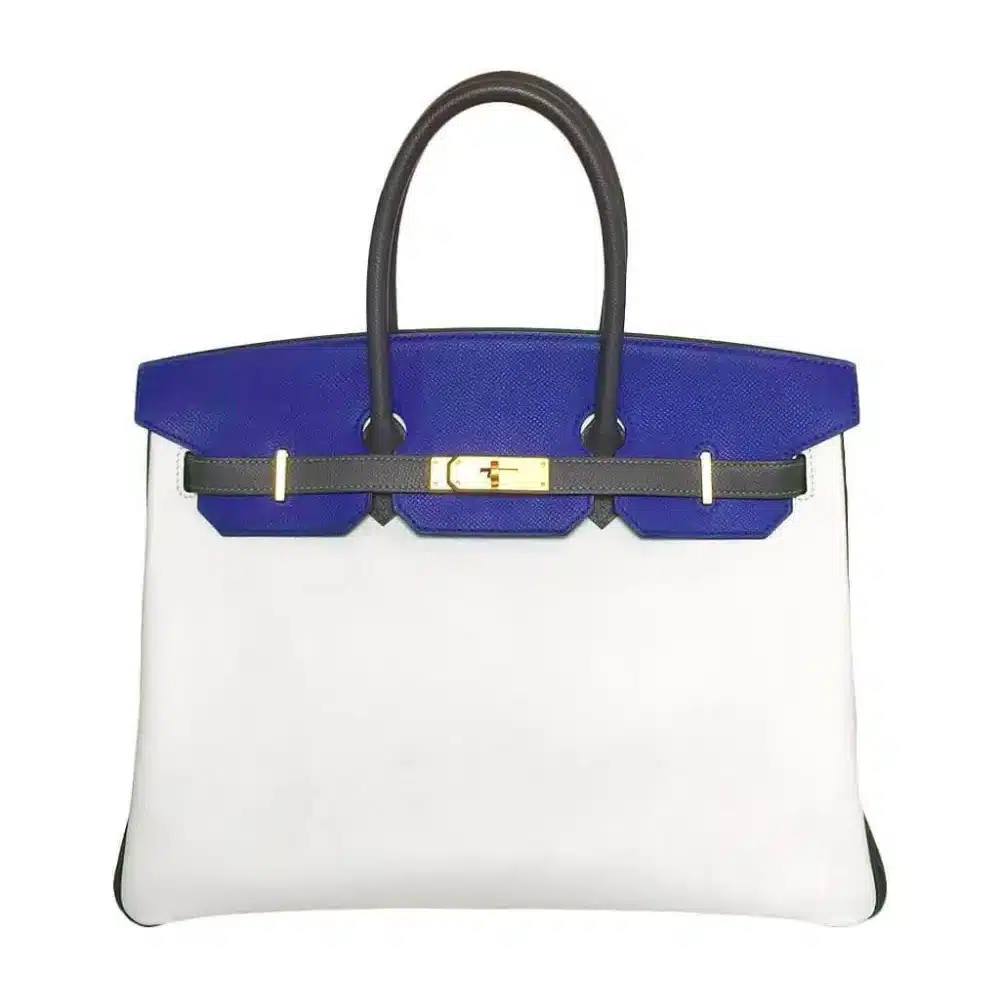 replica hermes bags Hermès HSS Birkin 35 Blue Electric/White/Graphite Epsom Brushed Gold Hardware