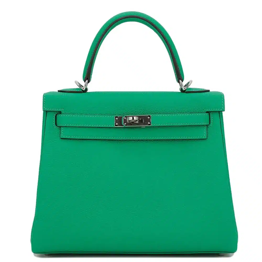 Hermès Kelly 25 Menthe Togo Palladium Hardware Lushentic quality