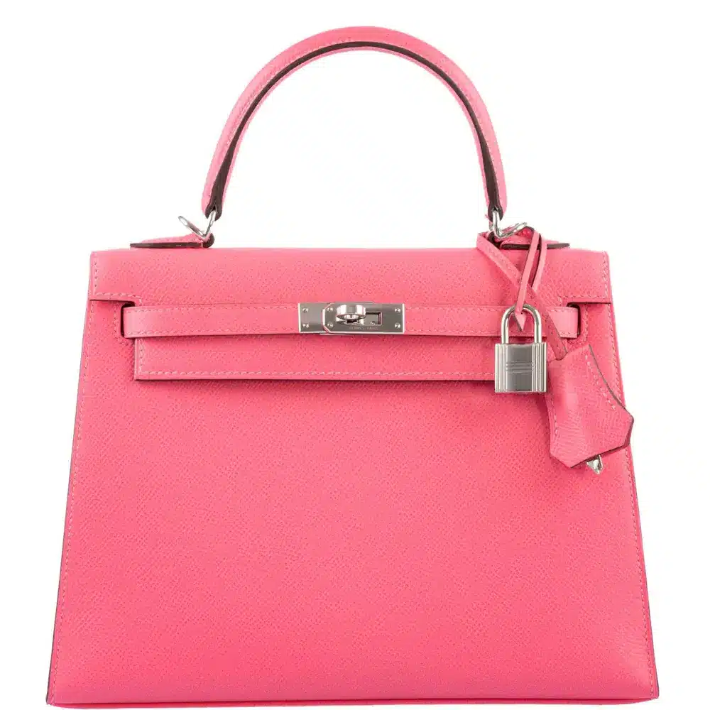 Hermès Kelly 25 Sellier Rose Azalee Epsom Palladium Hardware Fake luxury bags for sale