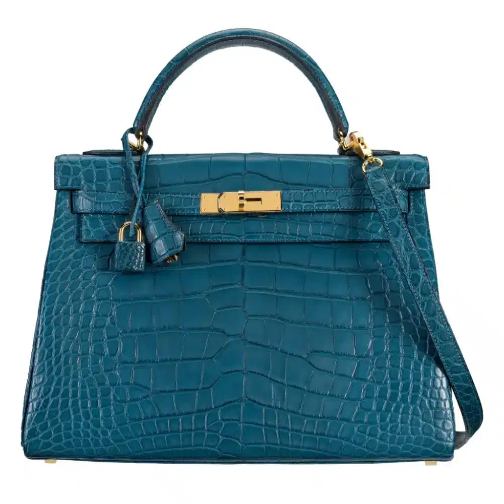 Hermès Kelly 32 Retourne Colvert Matte Alligator Mississippiensis Gold Hardware Lushentic Bags
